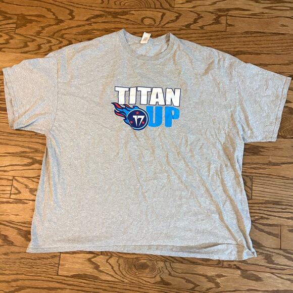 Men's 4XL Tennessee Titans Gildan Heather Gray Titan Nation Logo T-Shirt GUC - Picture 1 of 7